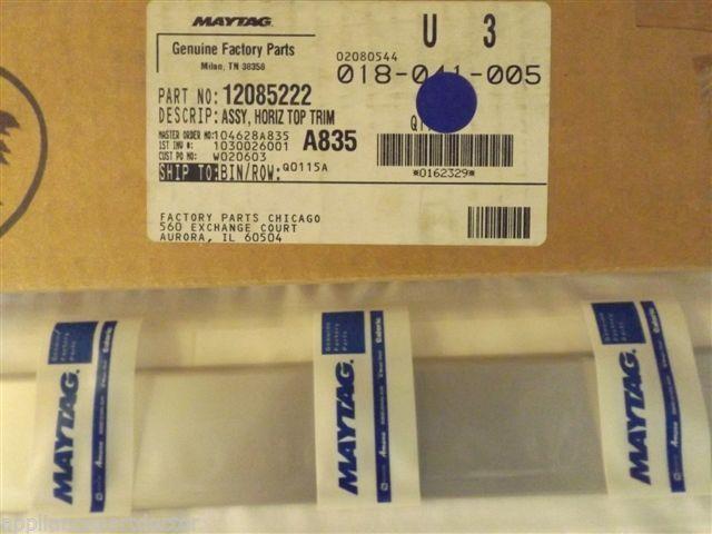 AMANA REFRIGERATOR 12085222 Assy, Horiz Top Trim (SS) NEW IN BOX AMANA REFRIGERATOR 12085222 Assy, Horiz Top Trim (SS) NEW IN BOX